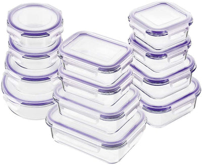 Glass Food Storage Containers with Lids, 24 Pcs Glass Meal Prep Containers, Airtight Glass Bento Boxes, BPA-Free & FDA Approved & Leak Proof - Eco Trade Company