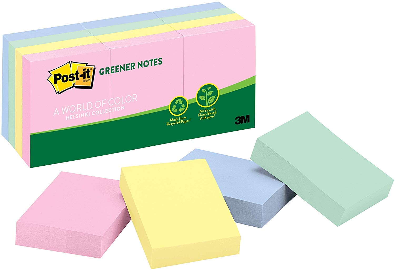 Post-it Greener Notes 100% Recycled Paper and a Plant-Based Adhesive - Eco Trade Company
