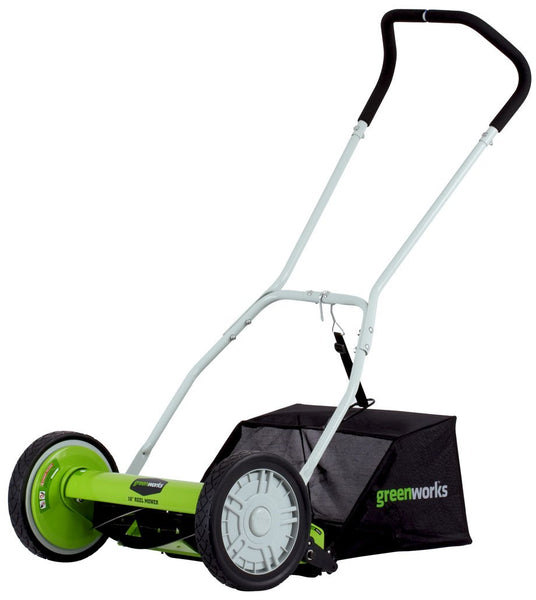 20-Inch 5-Blade Push Reel Lawn Mower with Grass Catcher