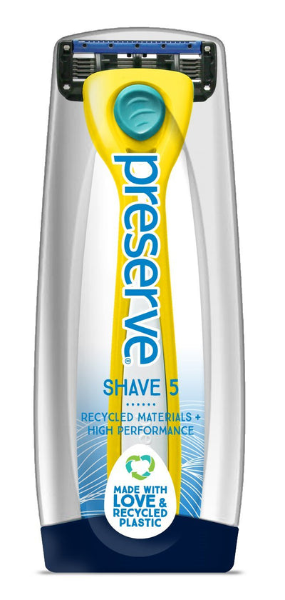 Preserve Shave 5 Five Blade Refillable Razor, Made from Recycled Materials - Eco Trade Company