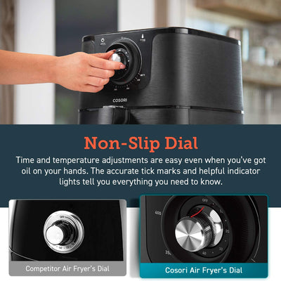 Air Fryer Large Hot Electric Oven Oilless Cooker Deluxe Temperature Knob Control, Nonstick, ETL Listed Basket, 3.7 QT-Mechanical - Eco Trade Company
