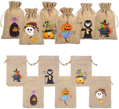 36 Pieces Halloween Burlap Gift Bags for Kids Party Supply - Eco Trade Company