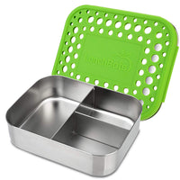 Stainless Steel Food Container - Three Sections for Snacks On the Go - Eco-Friendly, Dishwasher Safe, BPA-Free - Stainless Lid - All Stainless - Eco Trade Company