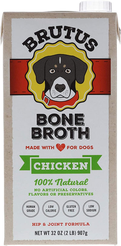 Brutus Bone Broth for Dogs, Natural, Glucosamine & Chondroitin for Healthy Joint, Hydrating Dog Food Topper for All Ages, Made in USA - Eco Trade Company