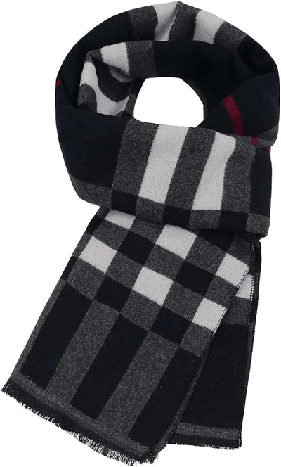 Mens Winter Warm Long Soft Scarf, Plaid Tassel  Soft Classic Scarves, One size - Eco Trade Company