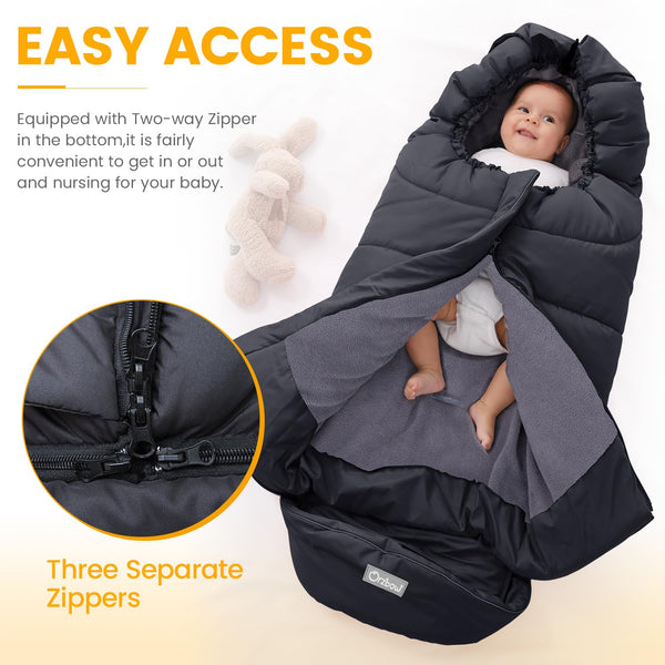 Orzbow Warm Bunting Bag Universal,Stroller Sleeping Bag Cold  Weather,Waterproof Toddler Footmuff (Grey, Large) : Baby - Amazon.com
