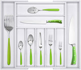 Bamboo Kitchen Drawer Organizer - Utensil Holder and Cutlery Tray with Grooved Drawer Dividers for Flatware and Kitchen Utensils - Eco Trade Company