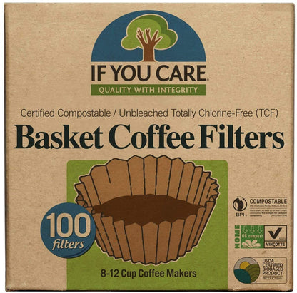 Biodegradable Coffee Filters, 100-Count Boxes - Pack of 12 - Eco Trade Company