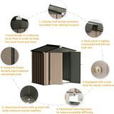 Outdoor Storage Shed, Galvanized Steel with Lockable Door - Eco Trade Company