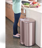 Stainless Steel Step Trash Can with Odor Control System, Pedal Garbage Bin for Kitchen, Office, Home - Silent and Gentle Open and Close - Eco Trade Company