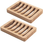 Bamboo Wood Soap Dish - 2 Pack - Eco Trade Company