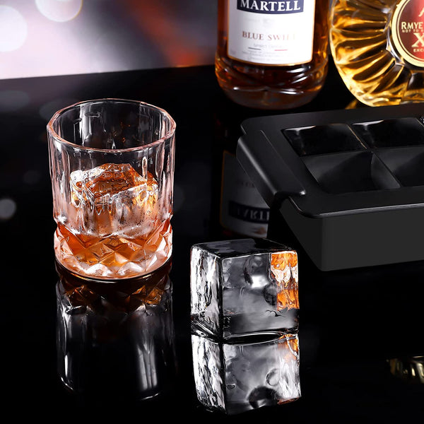 Ice Cube Trays, Sphere Whiskey Ice Ball Maker with Lids & Large Round Ice  Cube Molds for Cocktails & Bourbon - Reusable