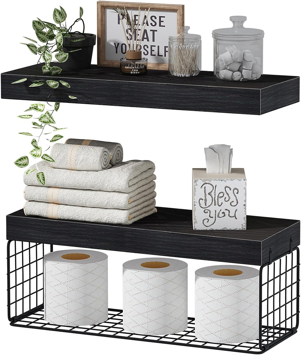 Bathroom Shelves Over Toilet Wall Mounted Floating Shelves Farmhouse