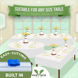 100% Compostable & Biodegradable Tablecloth Cover, Eco-Friendly Recyclable, Plastic Free Transparent White Disposable Table Cover Roll with Cutter - Eco Trade Company