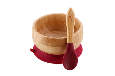 Organic Bamboo Infant Feeding Bowls + Soft Tip Silicone Spoon Set, BPA Free - Eco Trade Company