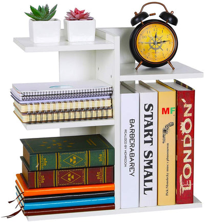 Wood Desktop Bookshelf Assembled Countertop Bookcase Literature Holder Accessories Display Rack Office Supplies Desk Organizer - Eco Trade Company