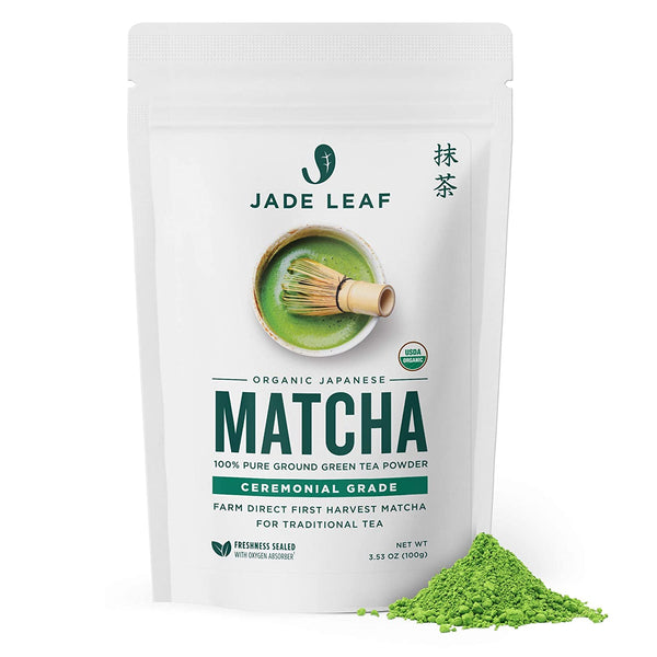 Jade Leaf Organic Ceremonial Grade Matcha Green Tea Powder - Authentic  Japanese Origin - Teahouse Edition Premium First Harvest (1.06 Ounce)