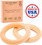 Organic Maple Montessori Wood Teether Ring 3", Handcrafted Toy, 2 Rings, Made in USA - Eco Trade Company
