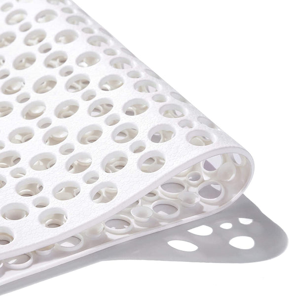 HANDITREADS Non-Slip Shower Mat, 24 x 24, White, Adhesive, Mold