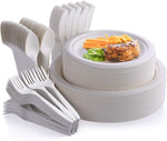 250Pcs Disposable Dinnerware Set, Compostable Sugarcane Cutlery Eco-Friendly - Eco Trade Company