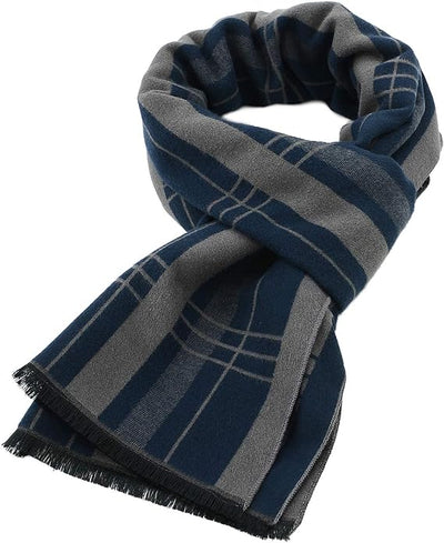 Mens Winter Warm Long Soft Scarf, Plaid Tassel  Soft Classic Scarves, One size - Eco Trade Company