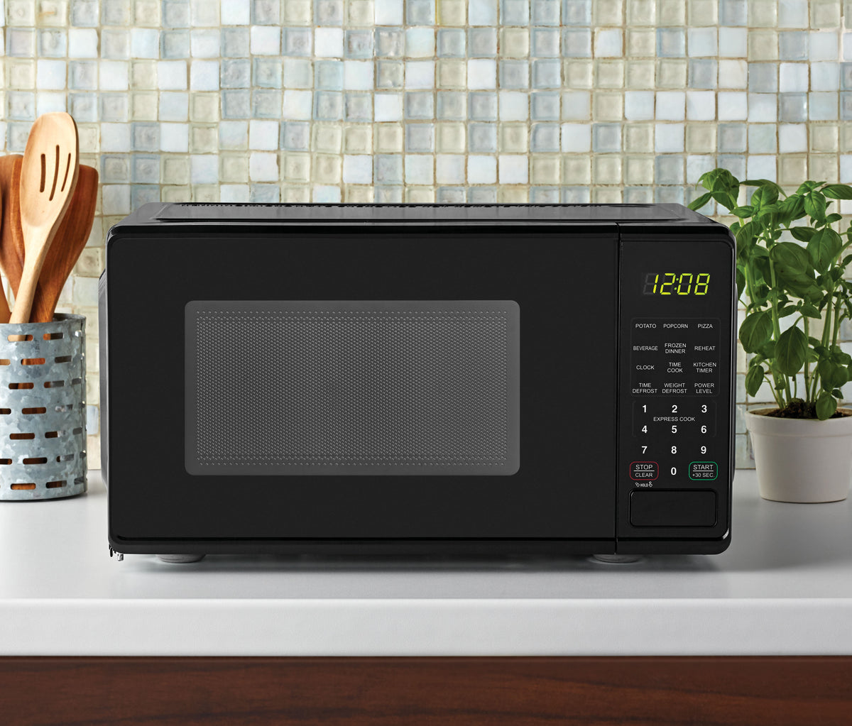 Compact Countertop Microwave Oven, 0.7 Cu ft Black – Eco Trade Company