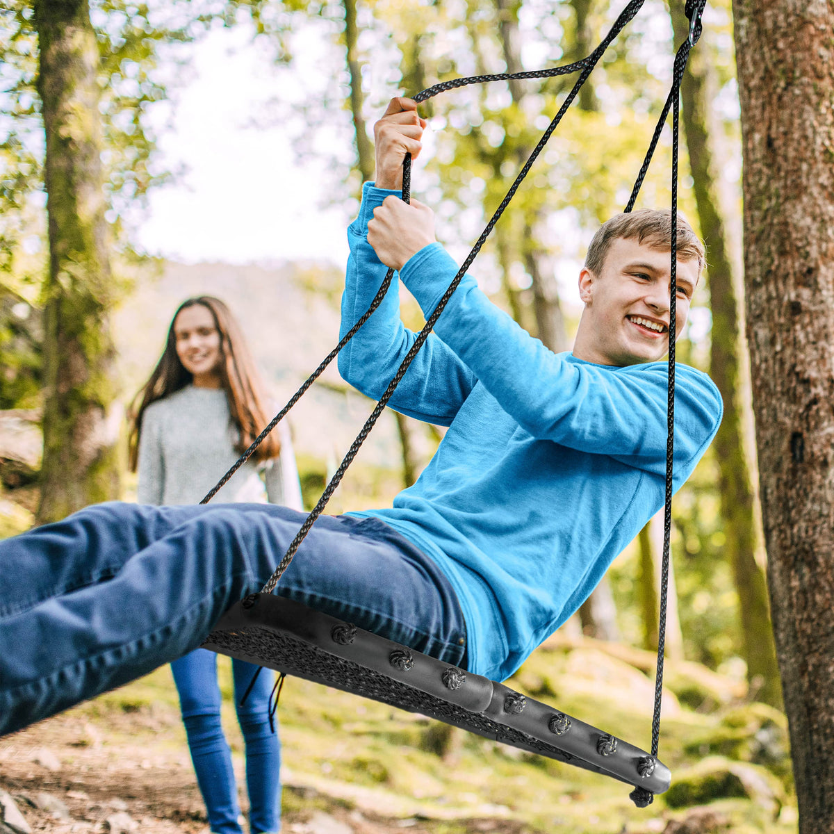 Rectangular Tree Glider with Foam Frame and Hanging Rope Kit, Brown ...