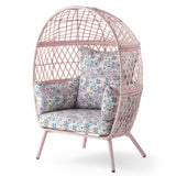 Kid's Ventura Outdoor Wicker Stationary Egg Chair with Cream Cushions - Eco Trade Company