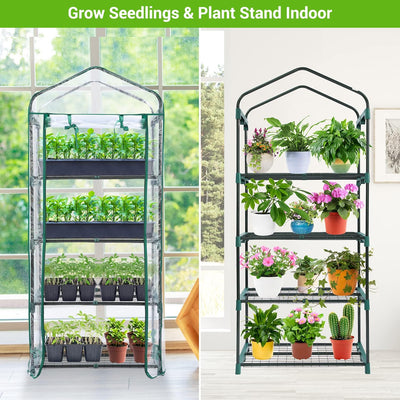 mini greenhouse for indoor plants Mini Greenhouse for Outdoors & Indoors, 4 Tier Shelves, Portable Green – Eco Trade Company
