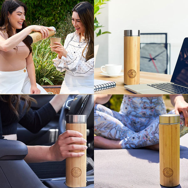 bamboo tumbler with tea infuser 