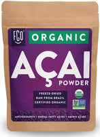 Organic ACAI Powder (Freeze-Dried) Resealable Kraft Bag 100% Raw Antioxidant Superfood Berry From Brazil - Eco Trade Company