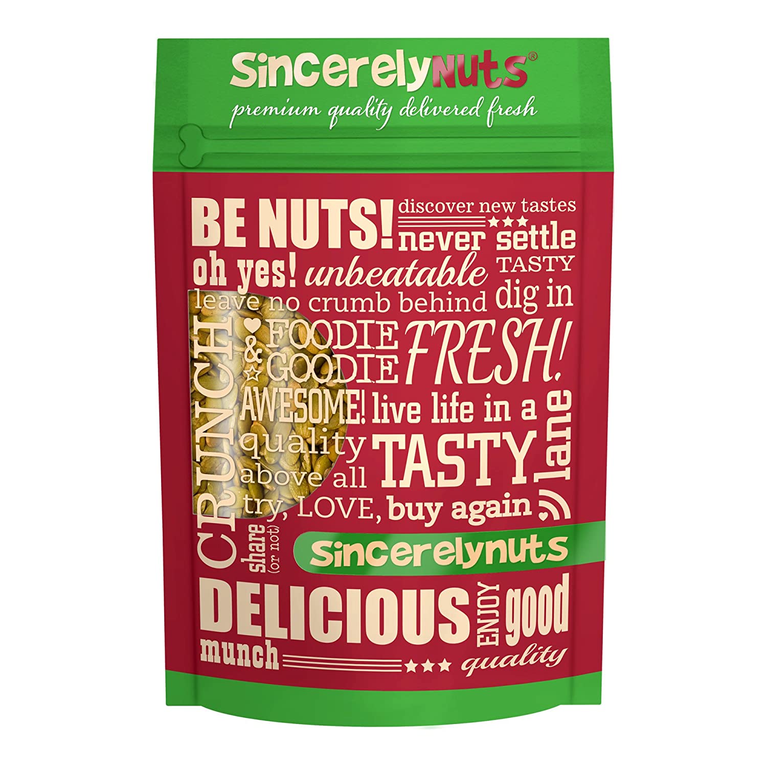 Sincerely Nuts Shelled Pepitas Pumpkin Seeds Salted - Eco Trade Company