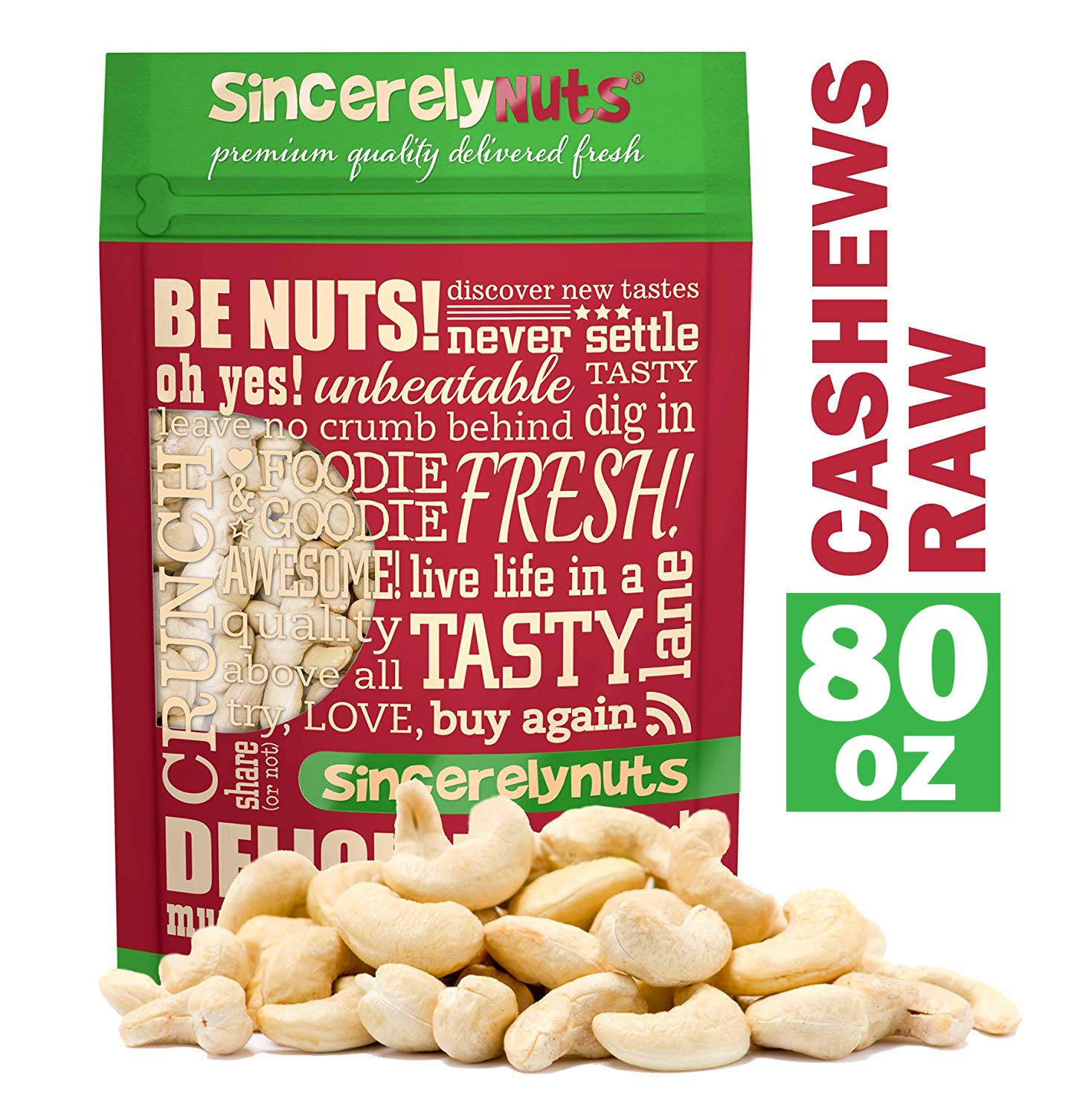 Sincerely Nuts Raw Cashews Whole & Unsalted No Shell - Eco Trade Company