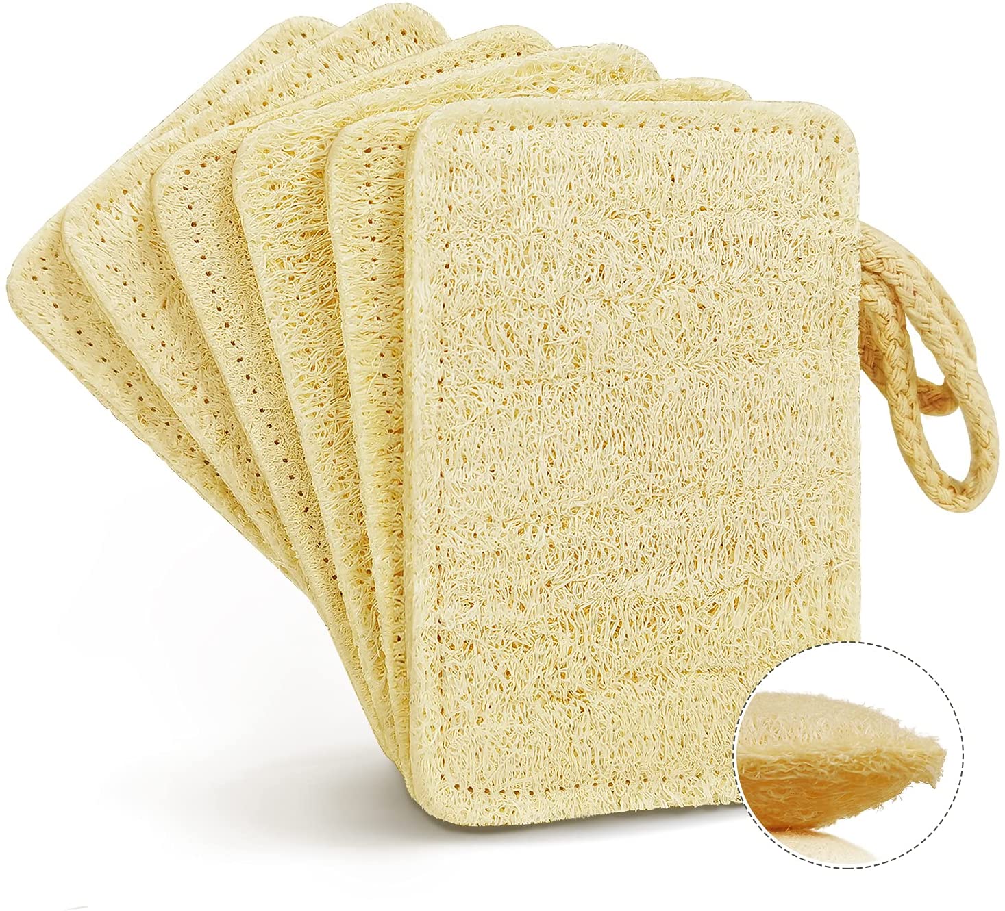 Natural Dish Kitchen Sponges 6 Pack, Biodegradable Eco-Friendly Organic Loofah Plant, 100% Biodegradable - Eco Trade Company