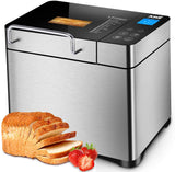 KBS Pro Stainless Steel Bread Machine, 2LB 17-in-1 Programmable XL Bread Maker with Fruit Nut Dispenser - Eco Trade Company