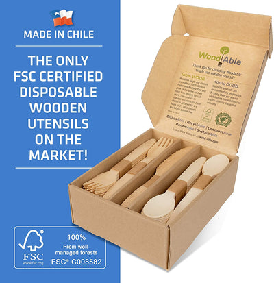 Disposable Wooden Forks, Spoons, Knives - Alternative to Plastic Cutlery - Eco Biodegradable - Eco Trade Company