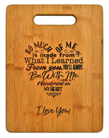 Mothers Gift - Special Love Heart Poem Bamboo Cutting Board, Engraved Side For Decor Display or Hanging - Eco Trade Company