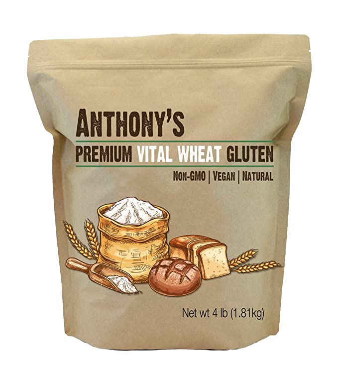 Anthony's Vital Wheat Gluten, 4lbs, High in Protein, Vegan, Non GMO, Keto Friendly, Low Carb - Eco Trade Company
