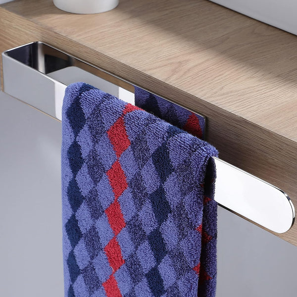 Hand Towel Holder - Self Adhesive Bathroom Towel Bar Stick on Wall, 304  Stainless Steel - 2 Pcs