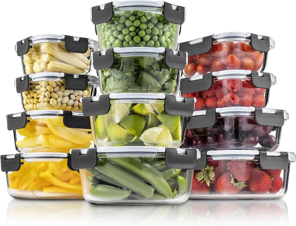 Superio Food Storage Containers, Airtight Leak-Proof Meal Prep Square