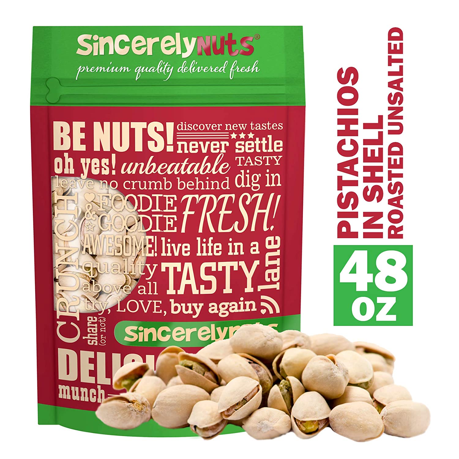 Sincerely Nuts Large Pistachios Roasted & Unsalted in Shell - Eco Trade Company