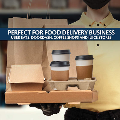 Drink Carrier Tray - Pulp Fiber Compostable Stackable Ecofriendly - Eco Trade Company