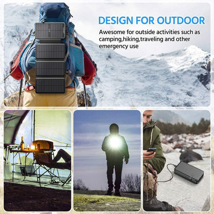 38800mAh Solar Power Bank with Dual USB Ports, LED Flashlight & Compass 38800mAh Solar Power Bank with Dual USB Ports, LED Flashlight & Compass