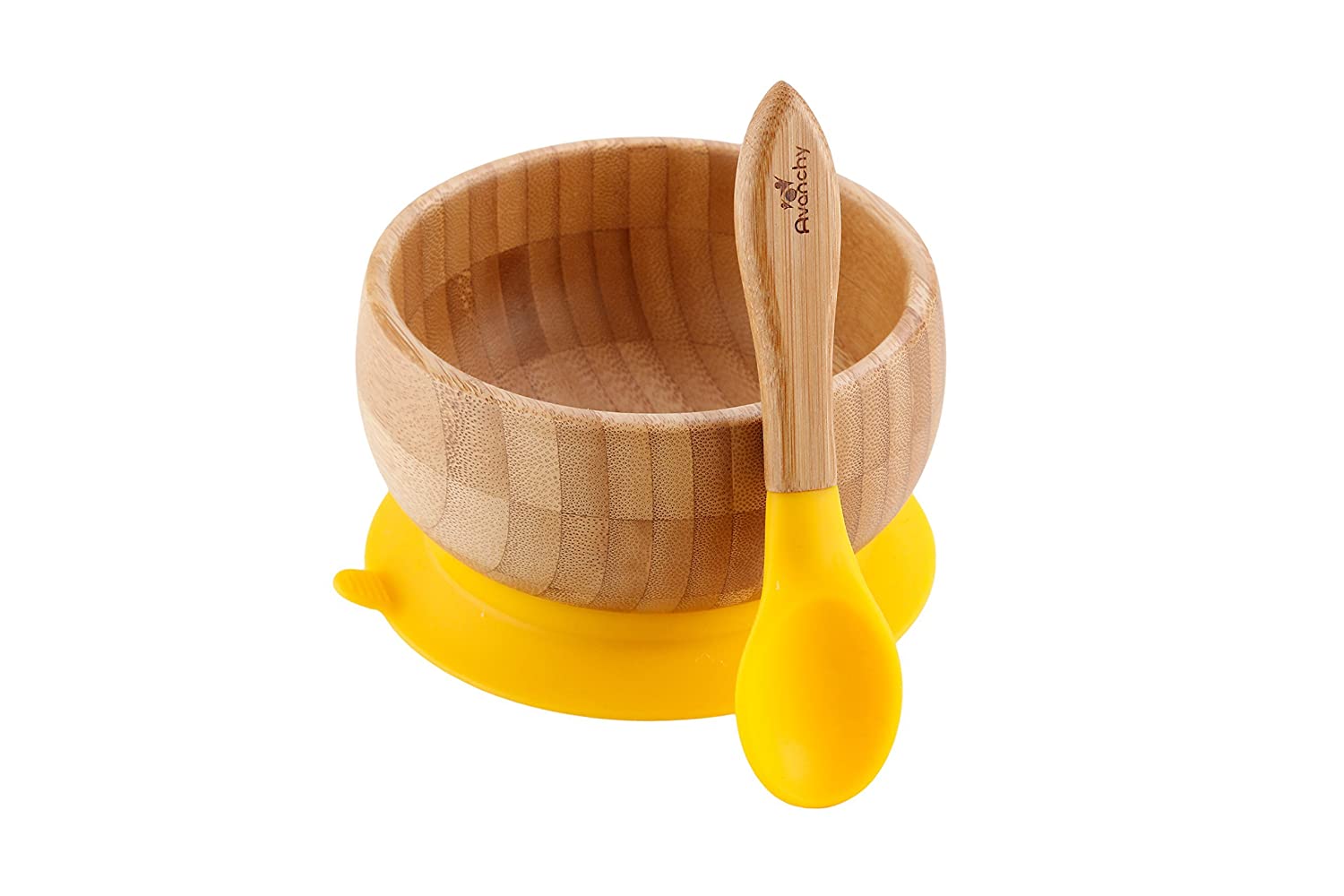 Organic Bamboo Infant Feeding Bowls + Soft Tip Silicone Spoon Set, BPA Free - Eco Trade Company