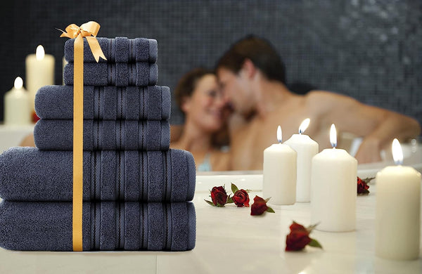 Bath Towel Sets 6 Pieces Plush Soft Hotel & Spa Towel Sets Lint