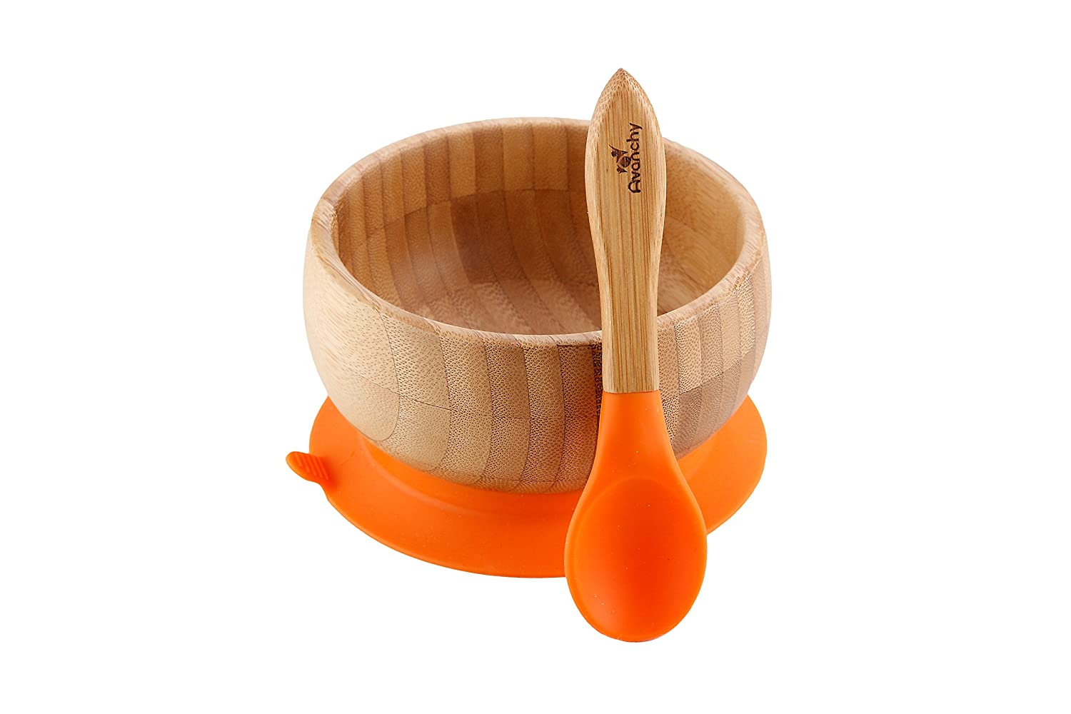 Organic Bamboo Infant Feeding Bowls + Soft Tip Silicone Spoon Set, BPA Free - Eco Trade Company