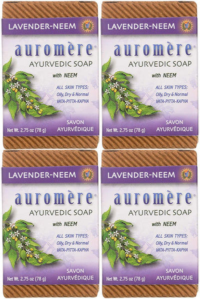 Ayurvedic Bar Soap Lavender-Neem - All Natural Handmade and Eco-friendly Bar Soap for Sensitive Skin - 2.75 oz (2 Pack) - Eco Trade Company