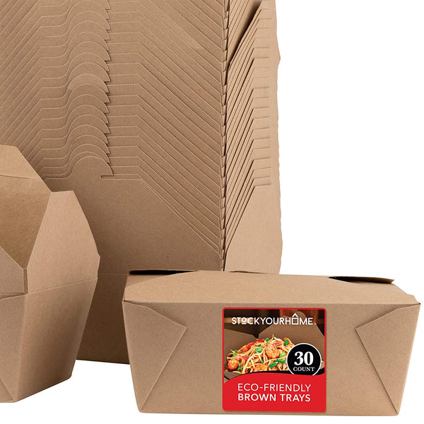 Food Carry Delivery Boxes Biodegradable Kraft - Individual Size