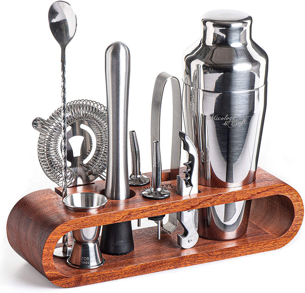Baban Cocktail Shaker Set Bartender Kit with Stand 10 Piece