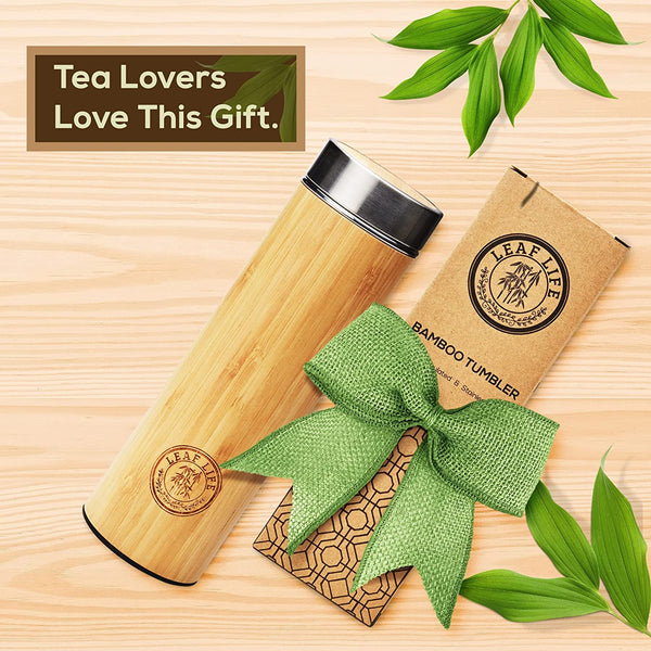 Bamboo Thermos Coffee Mug Water Bottle Insulated Stainless Steel